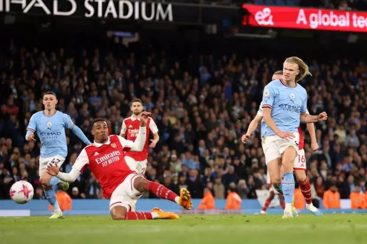 Erling Haaland breaks Mohamed Salah record as Man City star lets hair down in Arsenal masterclass