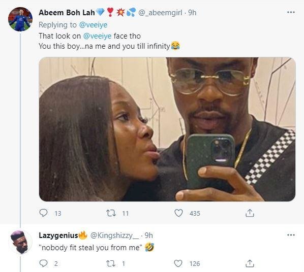 “Relationship is stressful but not this one” – Reactions as Vee shares loved up photo with Neo