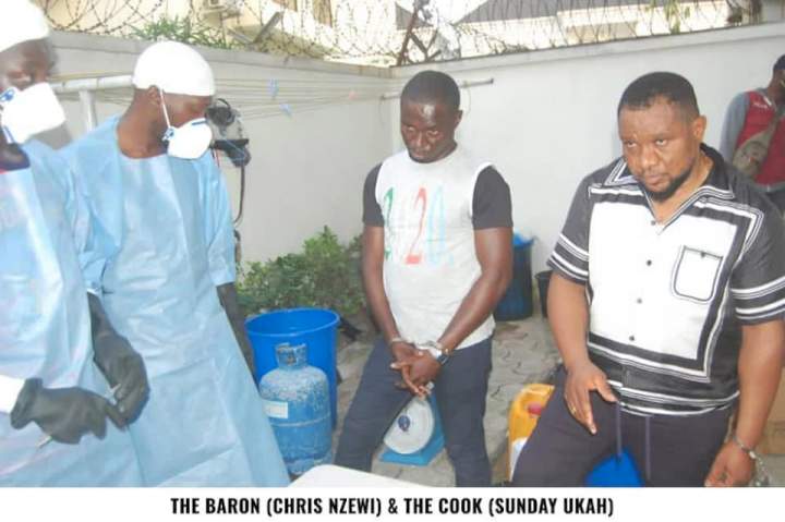 NDLEA release photos of Chris Nzewi, owner of Meth laboratory uncovered in VGC estate, Lagos