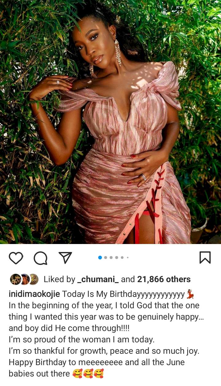 'I'm so proud of the woman I am today' - Ini Dima-Okojie eulogizes self as she celebrates 32nd birthday with breathtaking photos