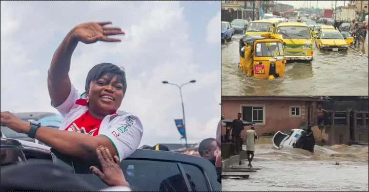 "The Lagos state government is irresponsible" - Funke Akindele fumes over rising flood issue