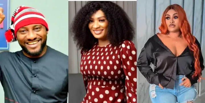 "You are shameless" - Nigerians drag Yul Edochie for posting Sarah Martins on his page hailing her