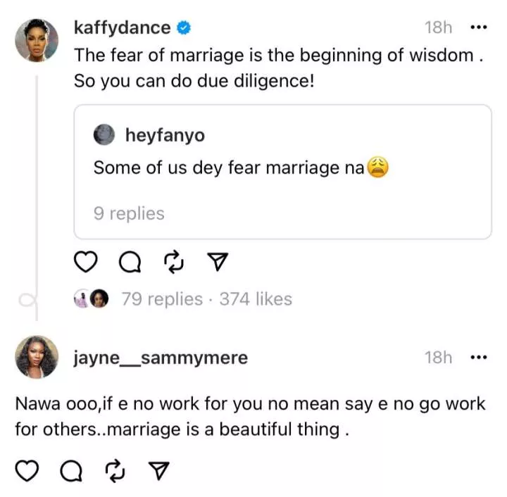 My marriage failed but yours will fail too if care is not taken - Dancer, Kaffy slams troll