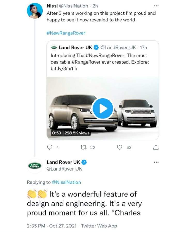 Singer, Burna Boy celebrates sister, Nissi for being part of team that designed new Range Rover SUV