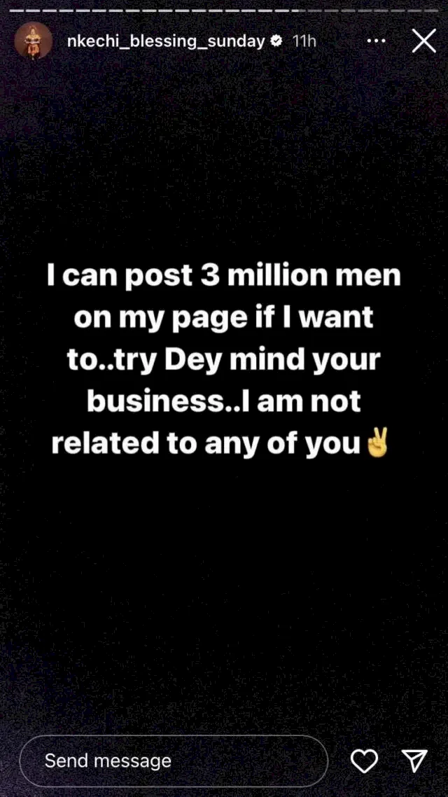 I can post 3 million men on if I want to - Nkechi Blessing rages following backlash of posting new man (Video)