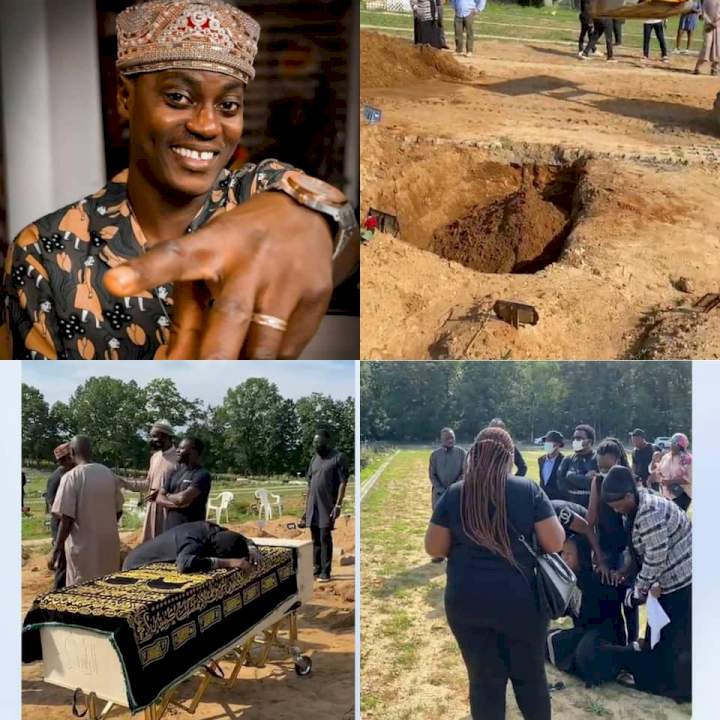 Photos and Videos from the funeral of singer Sound Sultan; his heartbroken wife Farida Fasasi breaks down