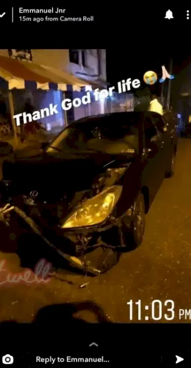 Emmanuel survives ghastly car accident