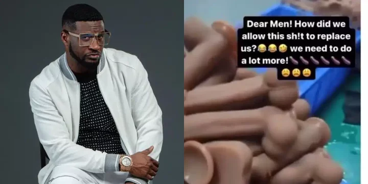 "Men, we need to do a lot more" - Peter Okoye reacts to video of dildo company