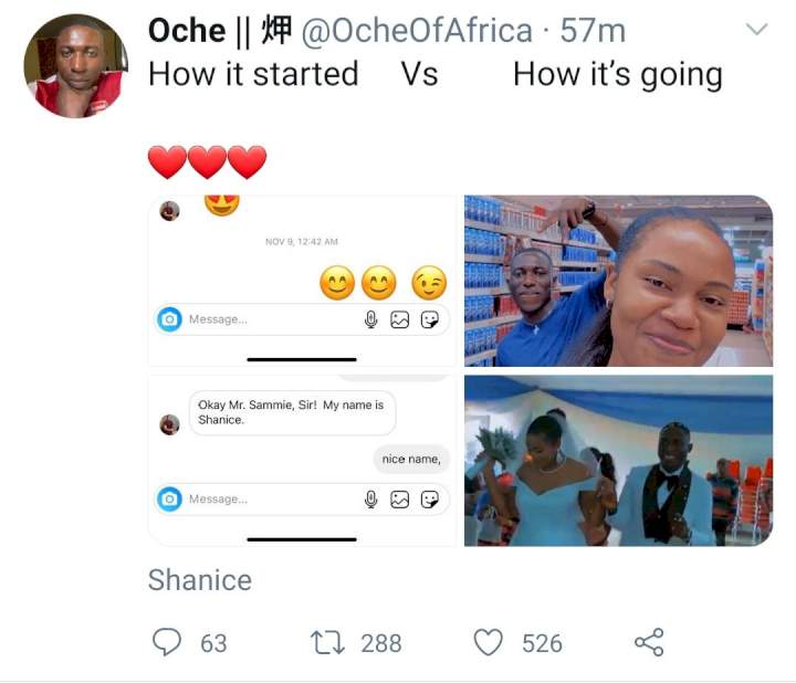 How it started vs how it's going: Nigerian man marries beautiful American woman after she sent him a DM shooting her shot