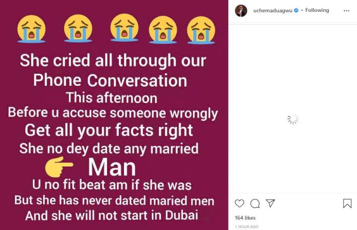 Husband-snatching saga: Actor, Uche Maduagwu reveals Maria's reaction when they spoke on phone recently