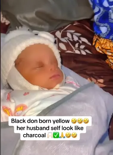 'The father is even way darker' - Dark-skinned parents cause buzz as they give birth to a very fair baby