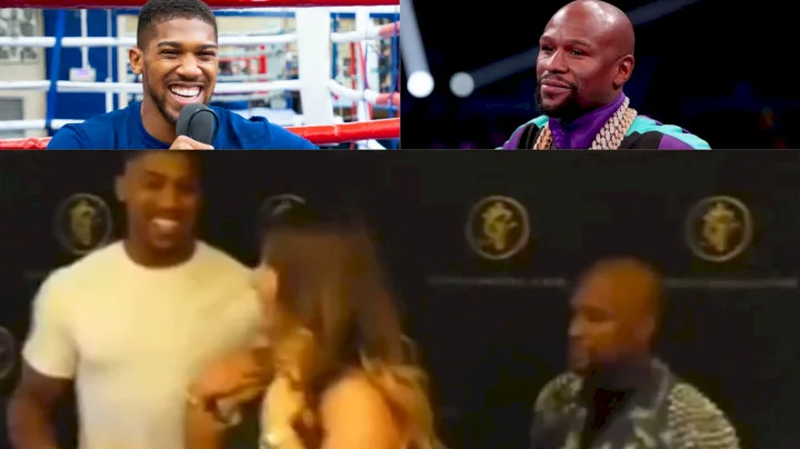 Floyd Mayweather left feeling unloved as various fans skip him to pose with Anthony Joshua (Video)