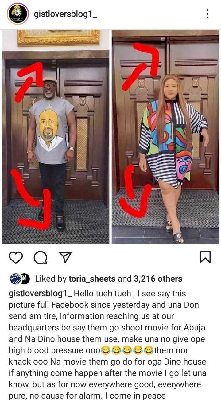 'The hustle is real' - Speculations trail Nkechi Blessing's photo as she's spotted at Dino Melaye's house
