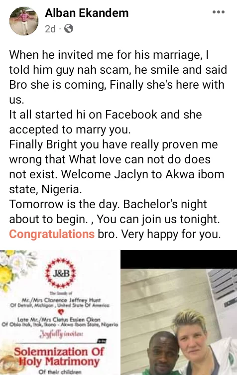 Young man weds his American lover in Akwa Ibom