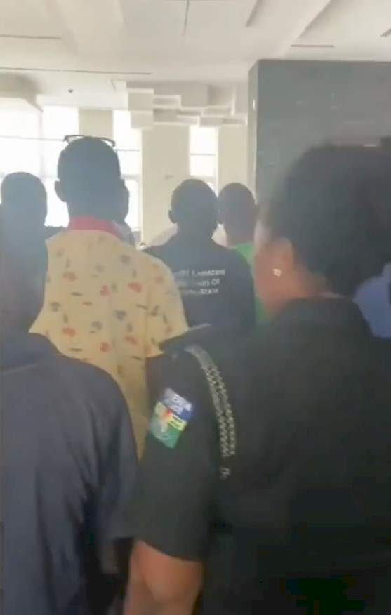 'Get out of my house!' - Man yells as dozens of security officers storm his Banana Island mansion to evict him for supposedly owing rent (Video)