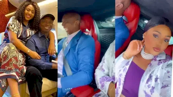 "If you enter kitchen na to cook yourself" - Ned Nwoko teases Regina Daniels' culinary skills (Video)