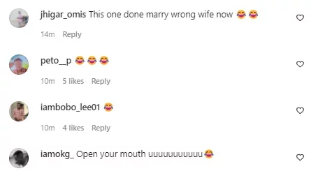 'This one don marry wrong wife' - Reactions trail wedding of lady who expressed discomfort at exchanging cake mouth-to-mouth with husband (Video)