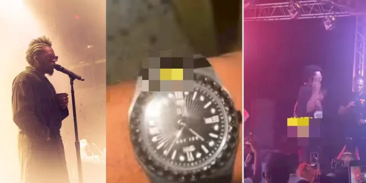 Moment Olamide gifts his N2.4m wristwatch to a fan for impressing him (Video)