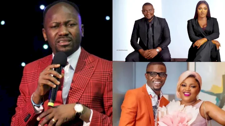 "Stop disturbing us with break-up stories" - Apostle Suleman reacts following Chacha Eke and Funke Akindele's marriage crash