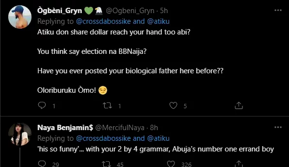 'I unfollow and un-stan you' - Fans berate Cross Okonkwo over comment following call with Atiku Abubakar