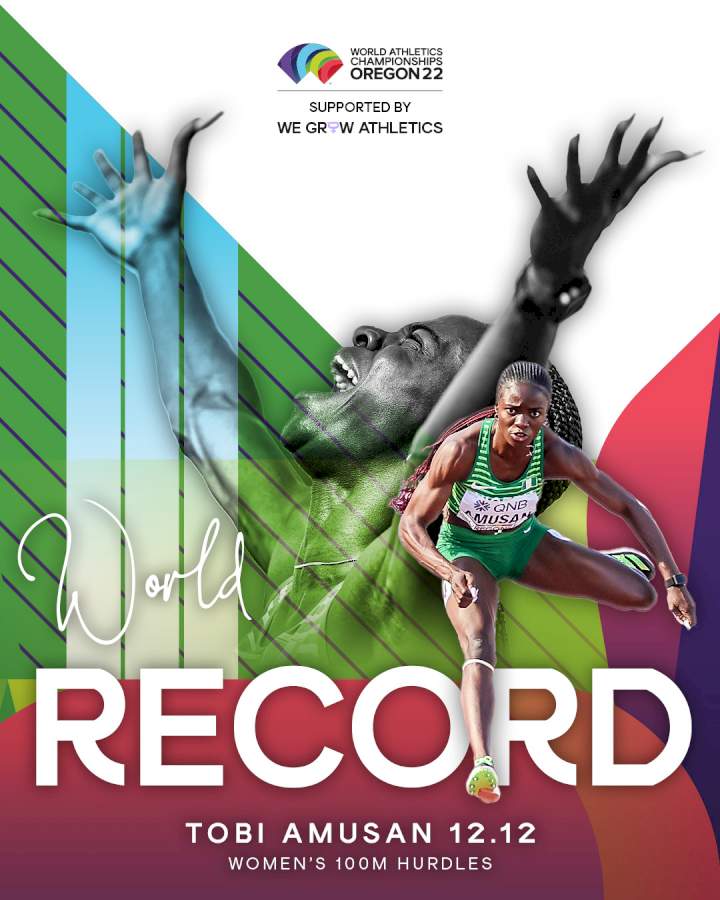 Nigeria's Tobi Amusan breaks World Record, then wins 100mH Gold at World Athletics Championships!