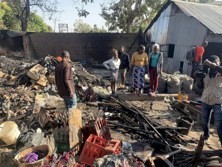 Fire guts popular motor park in Jos (photos/video)