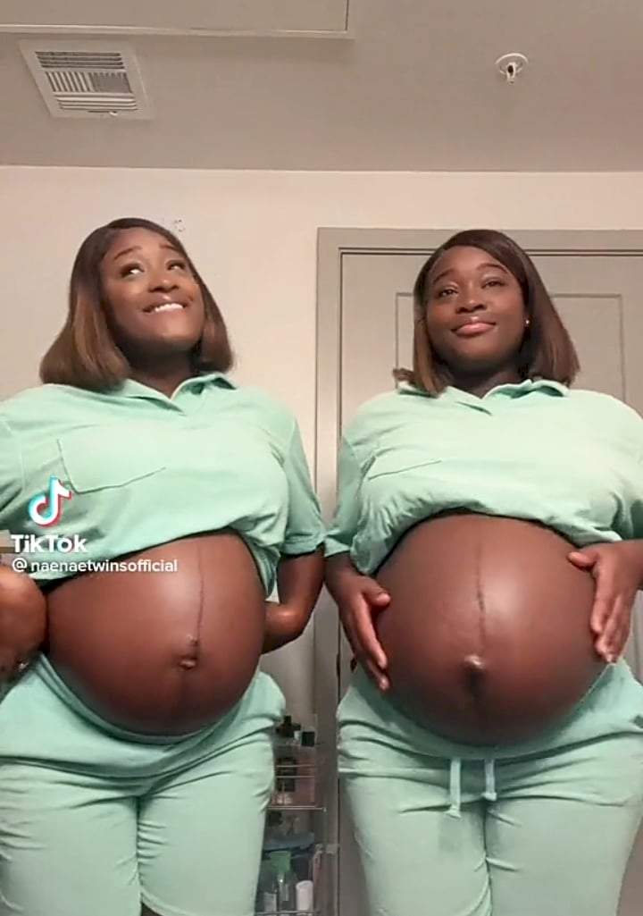 Twin sisters who became pregnant at same time deliver on same day (Video)