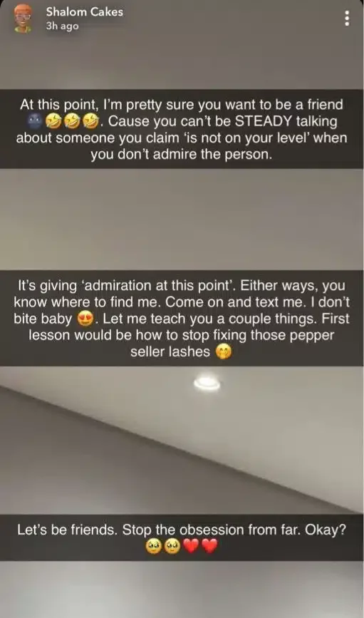 'Come let me teach you things' - Side chick dragged by Caramel Plugg fires back
