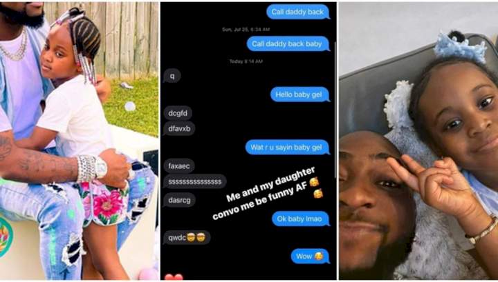 Singer, Davido shares funny chat he had with his 4-year-old daughter, Hailey Adeleke