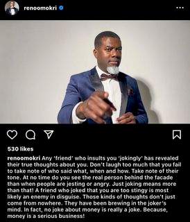 'Any friend who jokingly insults you' - Reno Omokri shares tips on how to spot fake friends