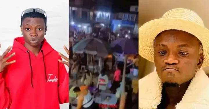 Nigerian man left speechless after spotting portable's ex signee rapper Young Duu buying N50 spaghetti on roadside food seller (Video)