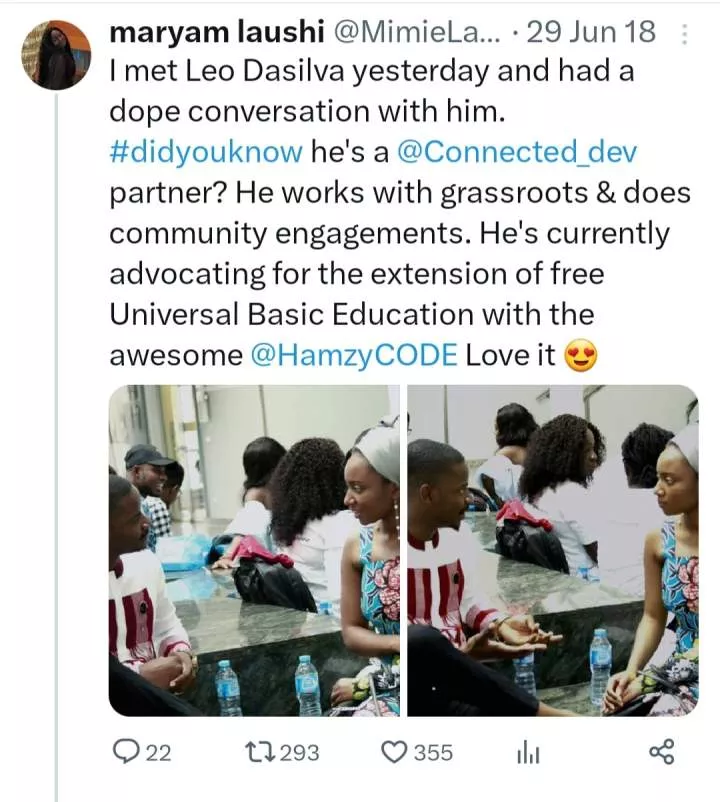 Fans dig up tweet of Leo DaSilva's wife on how they met