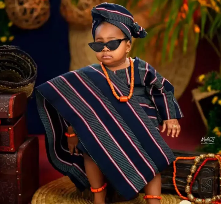 'I love her swags, walahi' - Cute little girl sets TikTok on fire as she flawlessly slays in 'Iro' and 'Buba' for a photoshoot