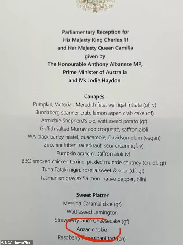 The 'insulting' error in the menu for King Charles' royal welcome ceremony that has infuriated Aussies