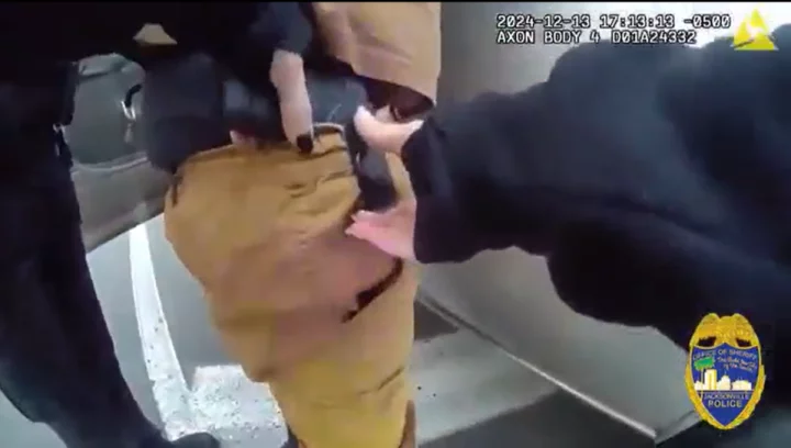 Bodycam footage showed how the cop attempted to remove his gun