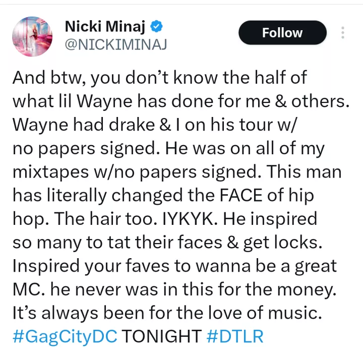 Got everything in the world, still spiteful & ev!l. Disgusting' - Nicki Minaj blasts Jay-Z for snubbing Lil Wayne in favour of Kendrick Lamar to headline 2025 Super Bowl