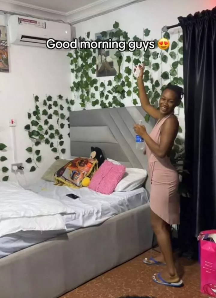 Lady sparks a buzz as she celebrates purchase of an air conditioner