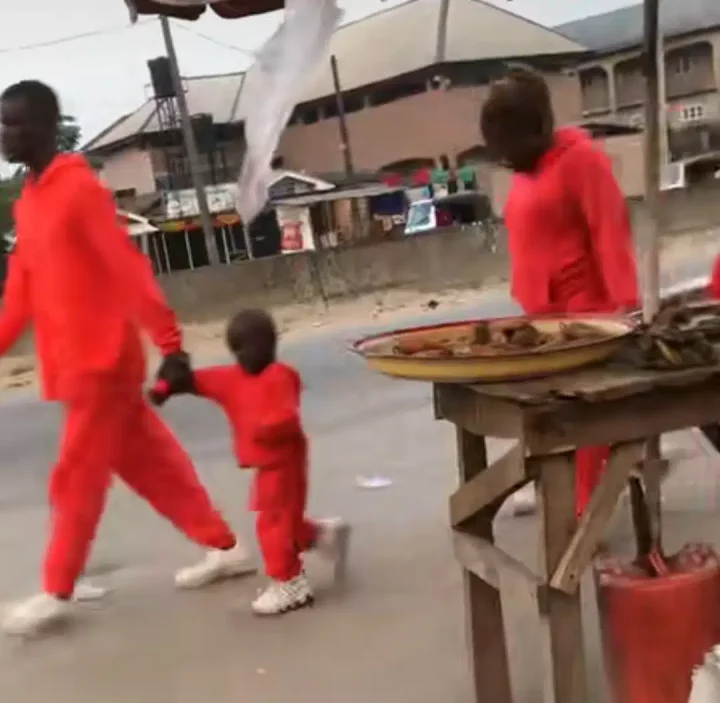 'Pablo, pablet and pablisses' - Nigerian dad, mum, and kids turn heads as they slay in matching red outfits