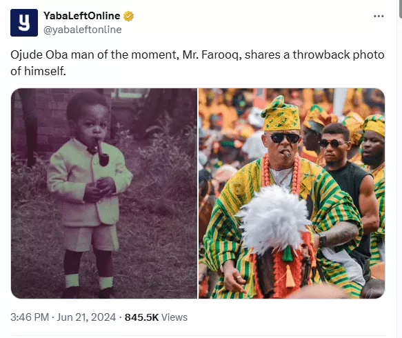 Mixed reactions trail alleged childhood photo of Farooq Oreagba