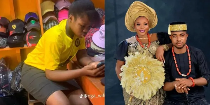 Lady celebrates upgrade from sales girl to becoming 'Oga wife' Lady celebrates upgrade from sales girl to becoming 'Oga wife'