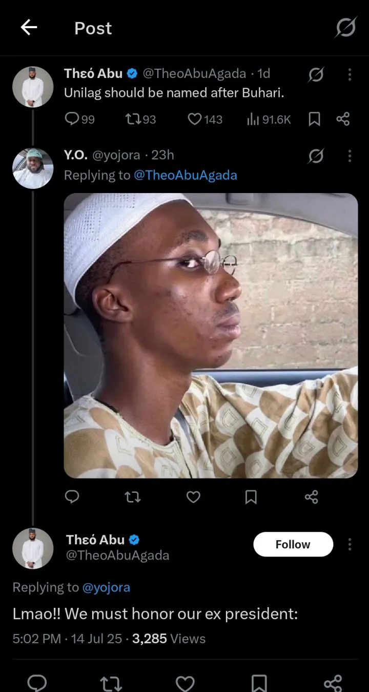 Man calls on FG to rename UNILAG after Muhammadu Buhari
