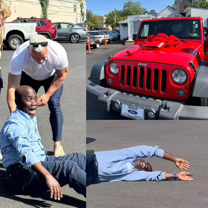 Emotional moment high school students surprise their janitor with $20,000 Jeep Wrangler as gift (video)