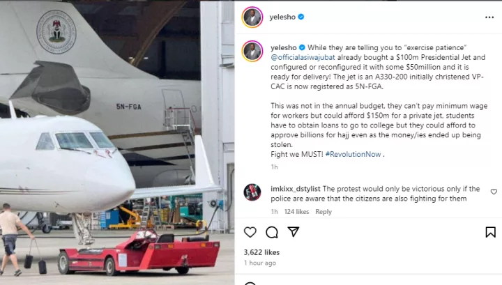 FG bought a $100million (N150billion) Presidential jet while asking Nigerians to exercise patience - Sowore calls out FG over alleged purchase of Private Jet