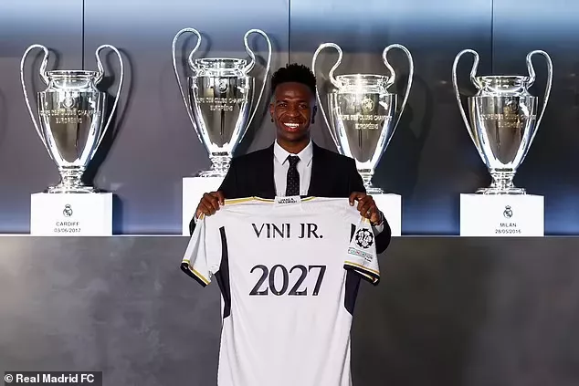 Vinicius Jr signs new four-year deal with Real Madrid to stay at the club until June 2027