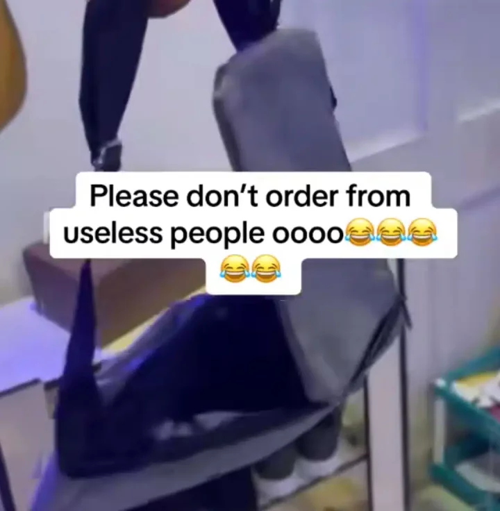 'I cry for my money' - Nigerian man causes stir, shows off ordered bag vs. received bag from a merchant website