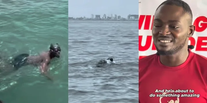 Nigerian swim coach leaves many impressed as he swims the entire length of Third Mainland Bridge