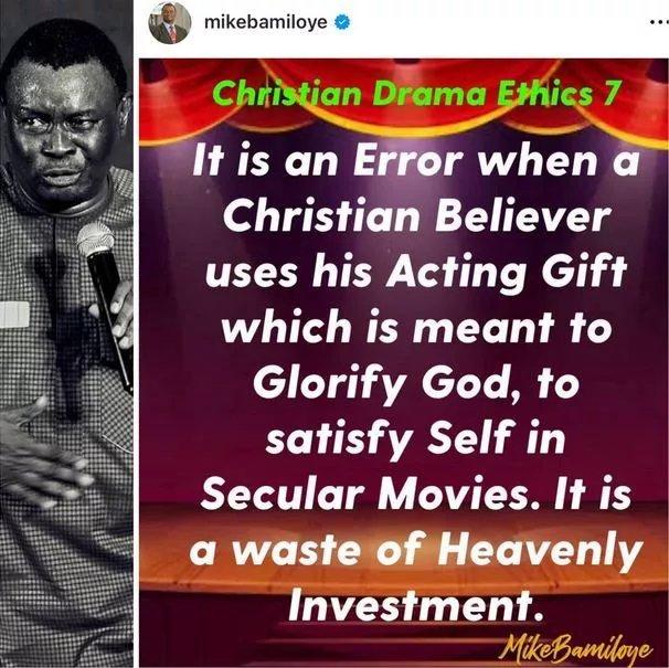 It's A Waste Of Heavenly Investment - Cleric Mike Bamiloye Knocks Christians Who Use Their Acting Gift In Secular Movies