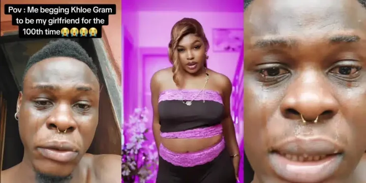 Man's emotional video goes viral as he tearfully begs TikToker, Joy, to be his girlfriend