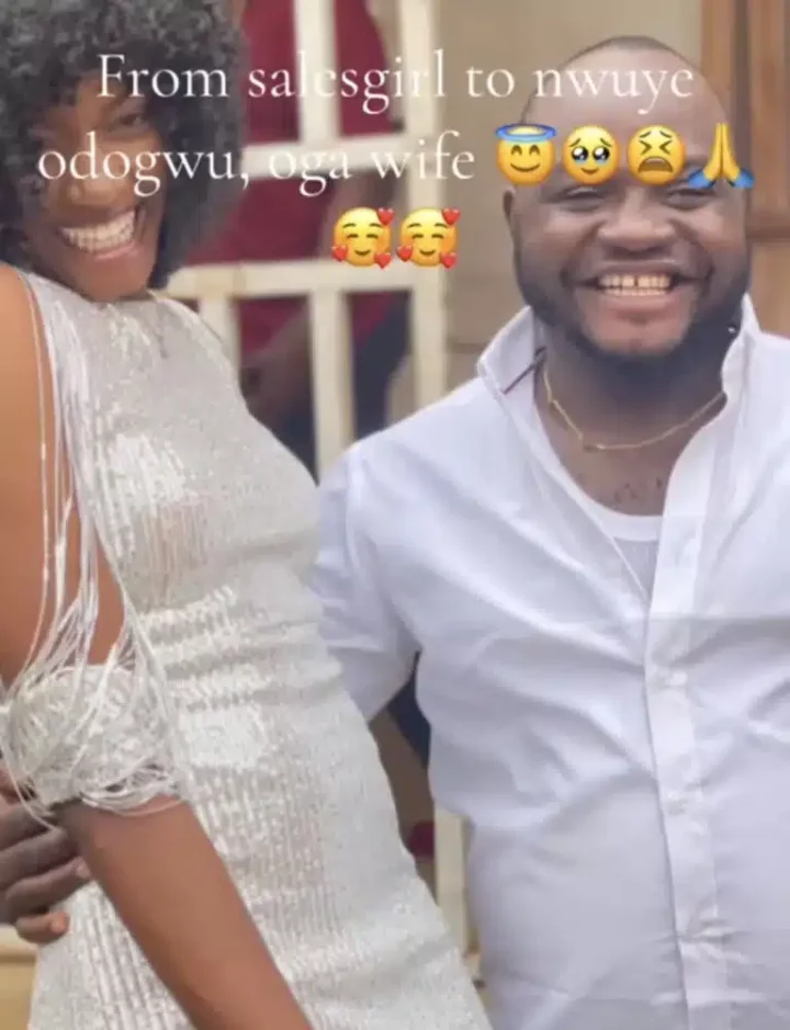 Beautiful lady turns oga's wife after serving as sales girl