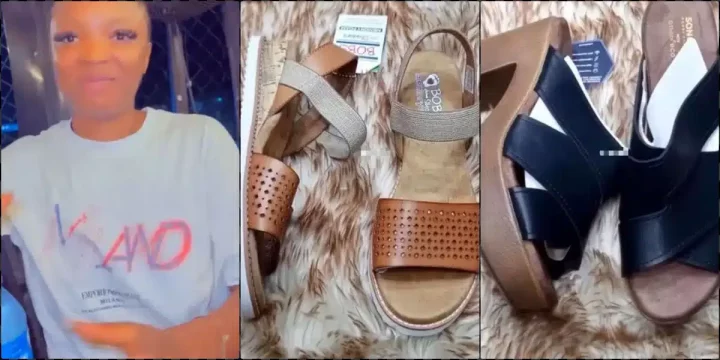 Lady tagged 'ungrateful' as she laments shoes received from abroad aunty